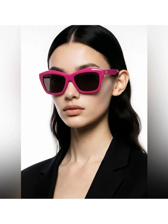 ?️ New Authentic Balenciaga BB0216S 003 Fuchsia Sunglasses